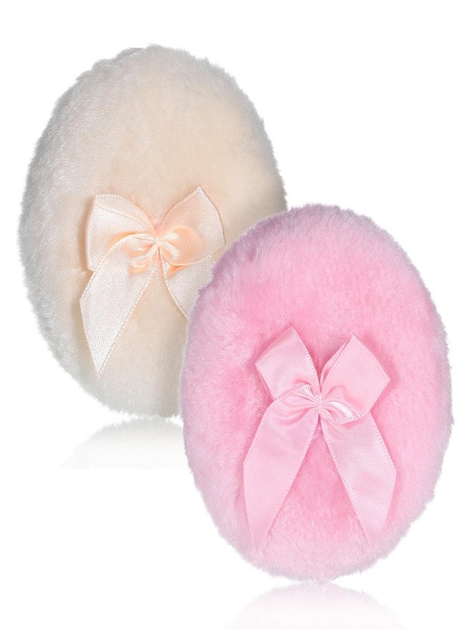 Aeaocvo 2 Pcs Large Fluffy Powder Puffs, 3.4 Inch Soft Body Powder Puff Washable Reusable Dusting Big Fluffy Puff for Wet Dry Makeup Face Body - Image 1
